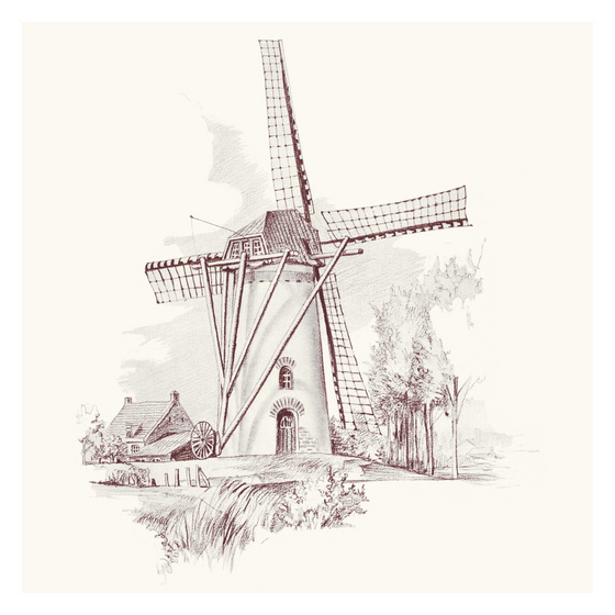 a hand drawn windmill